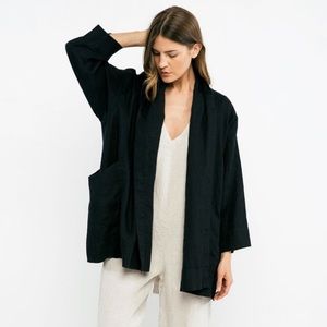 Elizabeth Suzann Clyde Jacket in Black Linen